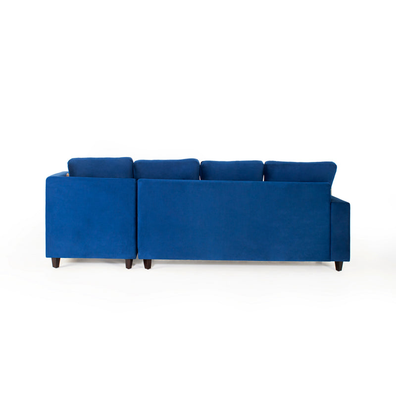Zurich 5-Seater Velvet Sofa Set In Blue Colour